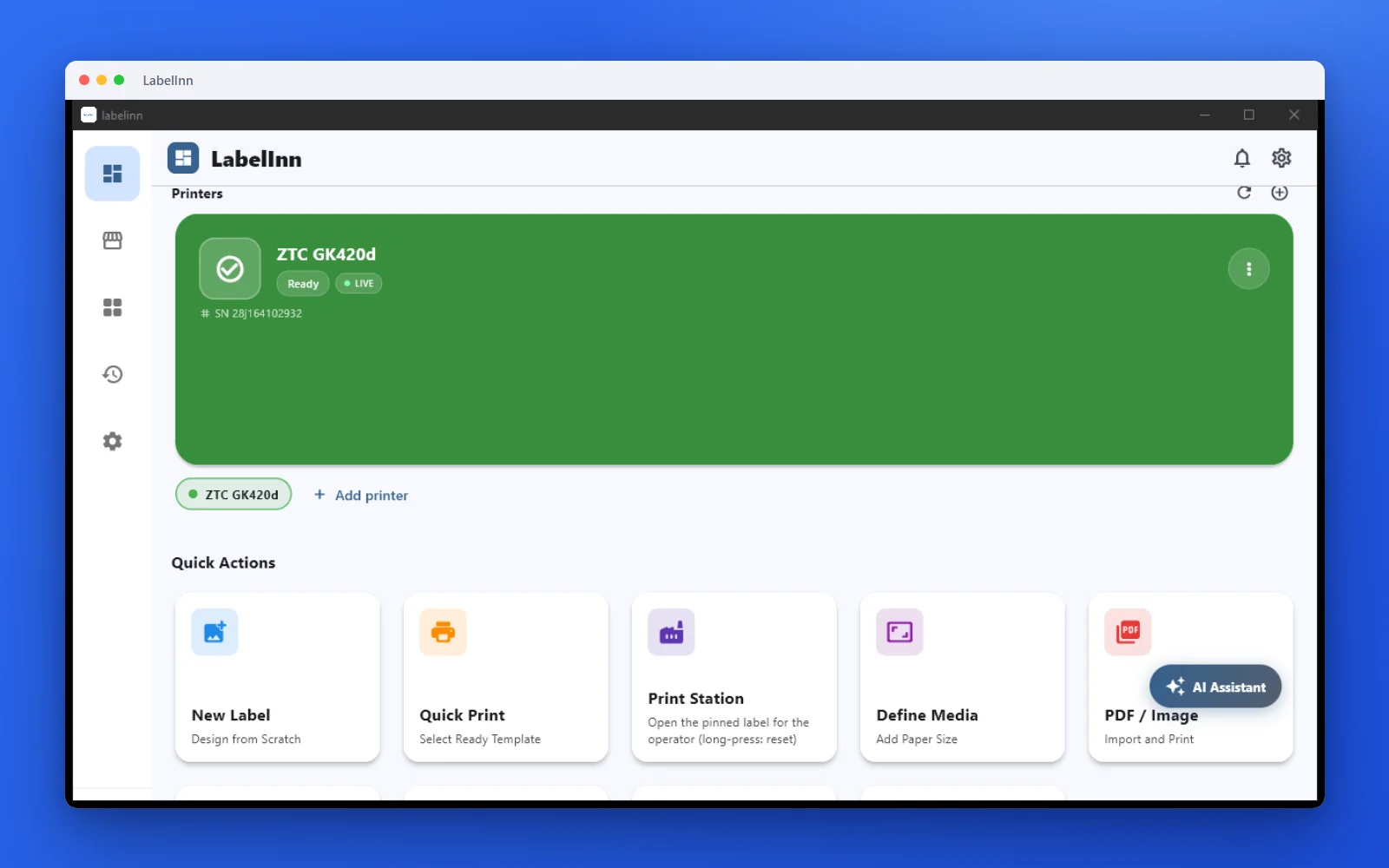 LabelInn dashboard