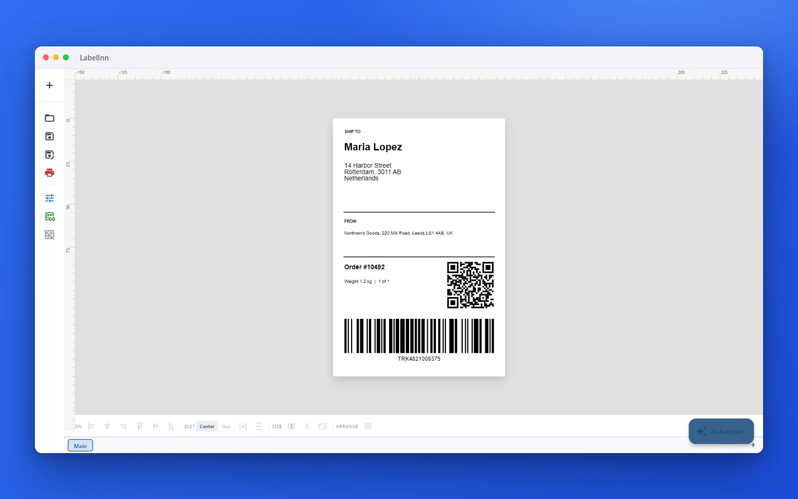 Check it on a finished label: LabelInn screenshot